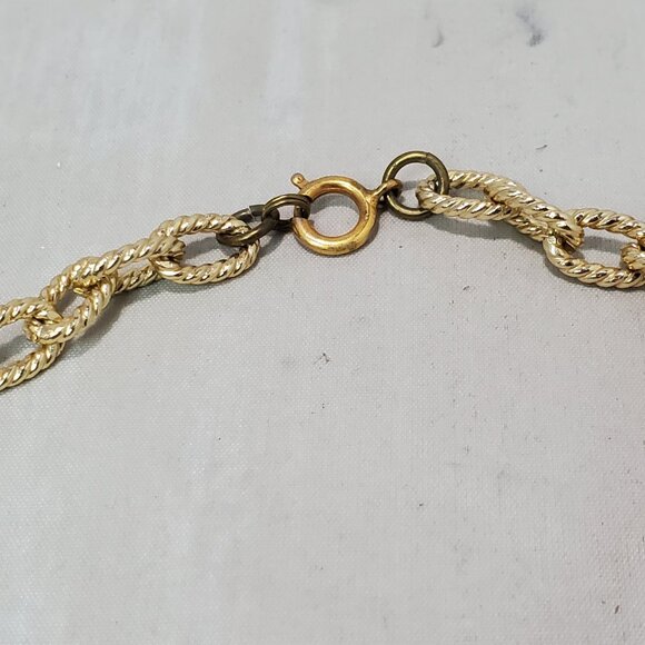 Banana Republic Gold-Tone Link Necklace with Crystal Pendant - Picture 6 of 8